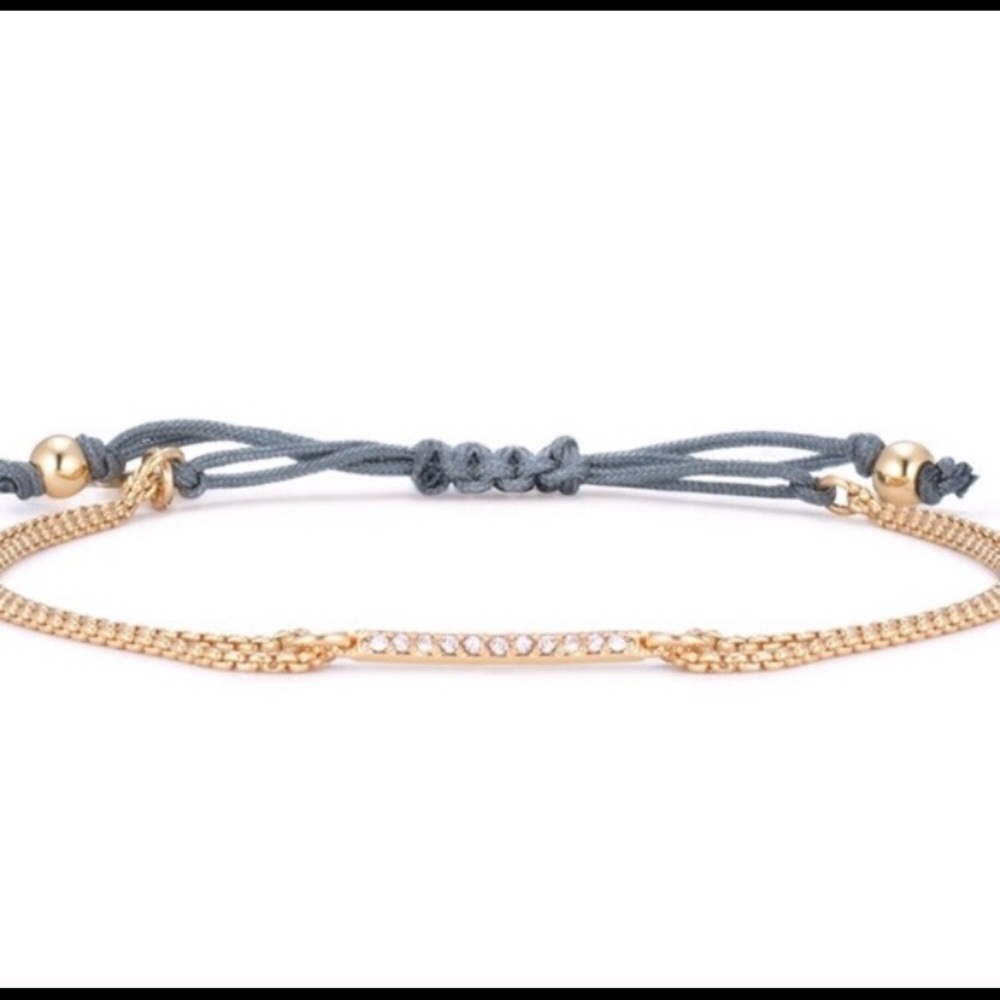 Stella and Dot gold and crystal minimal bracelet